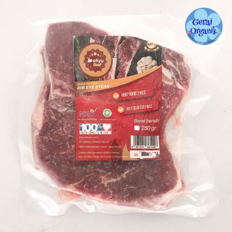 

RIB EYE cut steak grassfed organik WAHYUBEEF