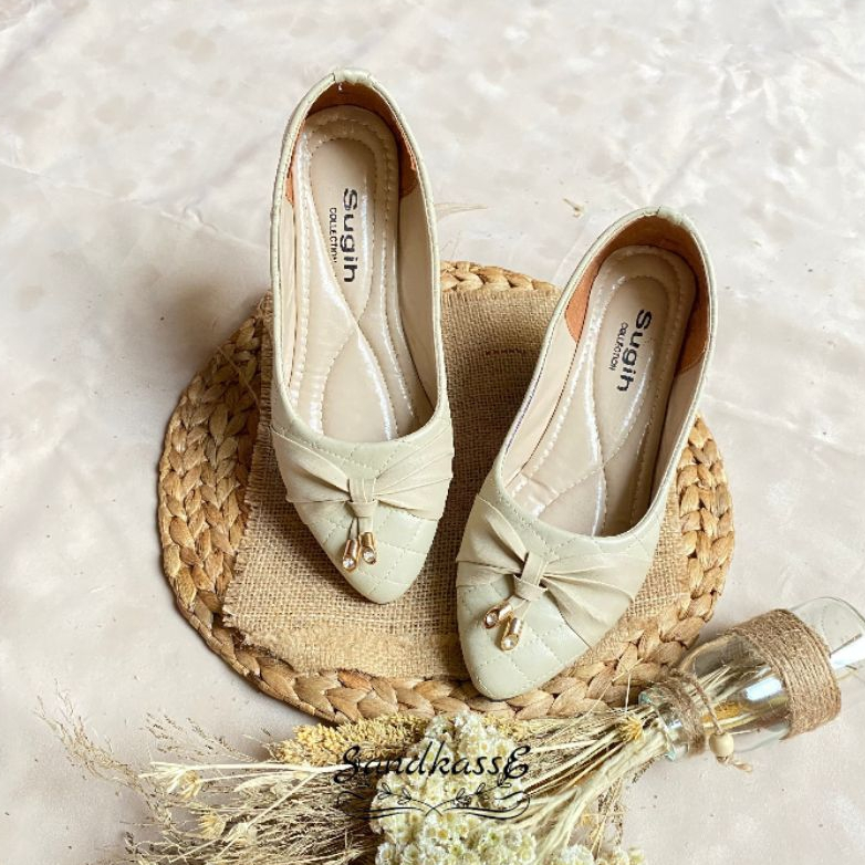 Flatshoes ALICIA - Sepatu Balet Sandal Flatshoes Wanita Sol Karet NonSlip - Sandkasse