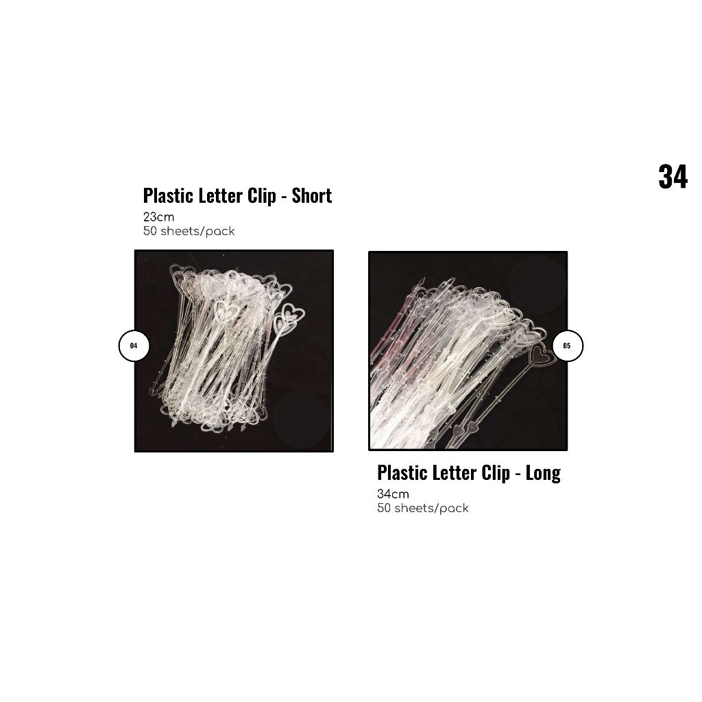 

MY Supplies - [1Pack/50pcs] Flower Wrapping Supplies Letter Clip Metal Plastic Klip Kertas Buket Bunga