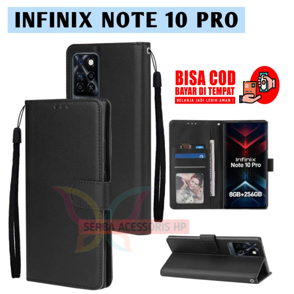 Case dompet INFINIX NOTE 10 PRO flip dompet Kulit mewah sampul slot kartu