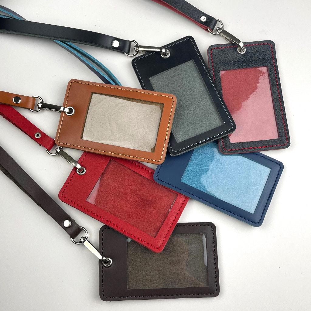 

HJK Gantungan ID Card Kulit Asli - Dompet Id Card Holder Tali Lanyard Name Tag