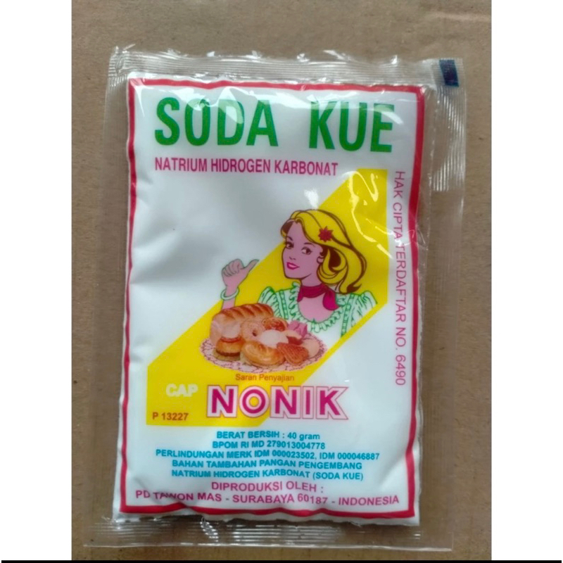 

Soda Kue | Soda Kue cap Nonik 40gr | Soda Kue Nonik (Kemasan Kuning) Sachet 40gr | SODA KUE NONIK | SODA KUE NATRIUM HIDROGEN KARBONAT CAP NONIK 40 GR