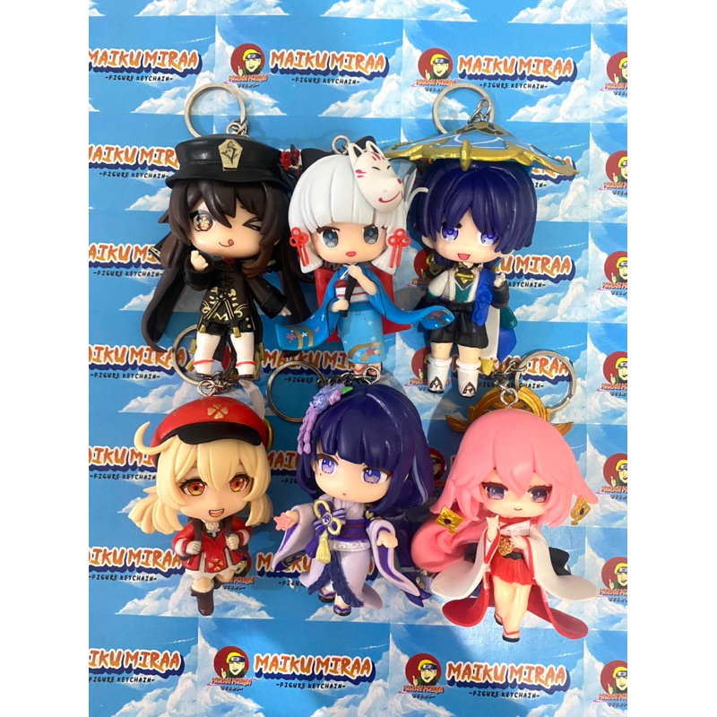Figure Keychain / Gantungan Kunci Genshin Impact D Klee Raiden yae Miko Hutao Ayaka Wandere
