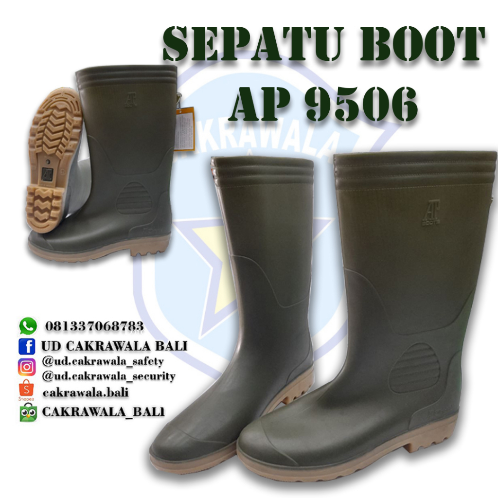 Sepatu Boot Karet AP 9506 - Hijau
