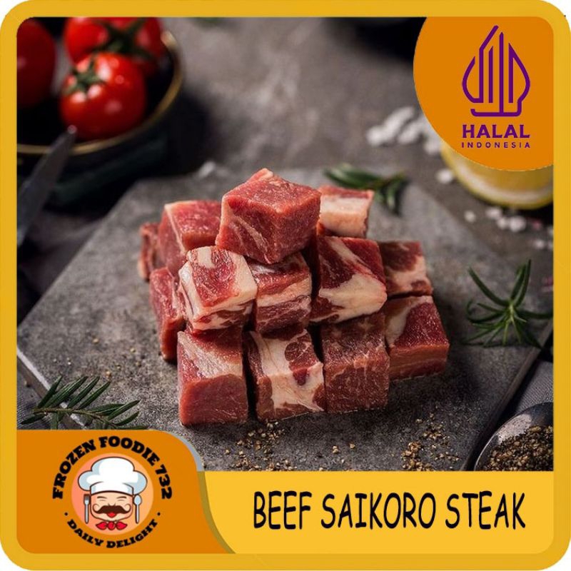 

Beef Saikoro Steak Australia 500gram / Daging Sapi Bentuk dadu / Daging Sapi Tenderloin Dadu / Saikoro Beku / Saikoro Sapi Frozen / Sapi Halal / Sapi Dadu / Sapi Kotak 1/2Kg 500gr