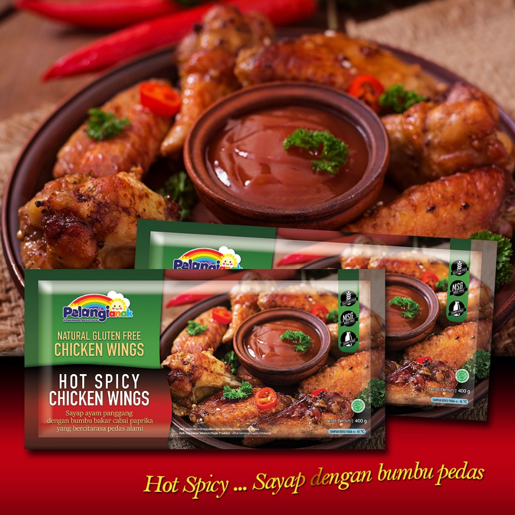 

WINGS CHICKEN SPICY PELANGI ANAK HALAL MUI GLUTEN FREE & EGG FREE
