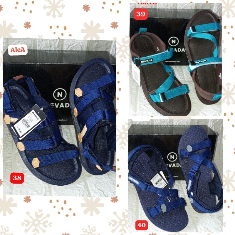 Sepatu Sandal Flat Teplek Slempang Wanita Branded Nevada Matahari Asli 100%