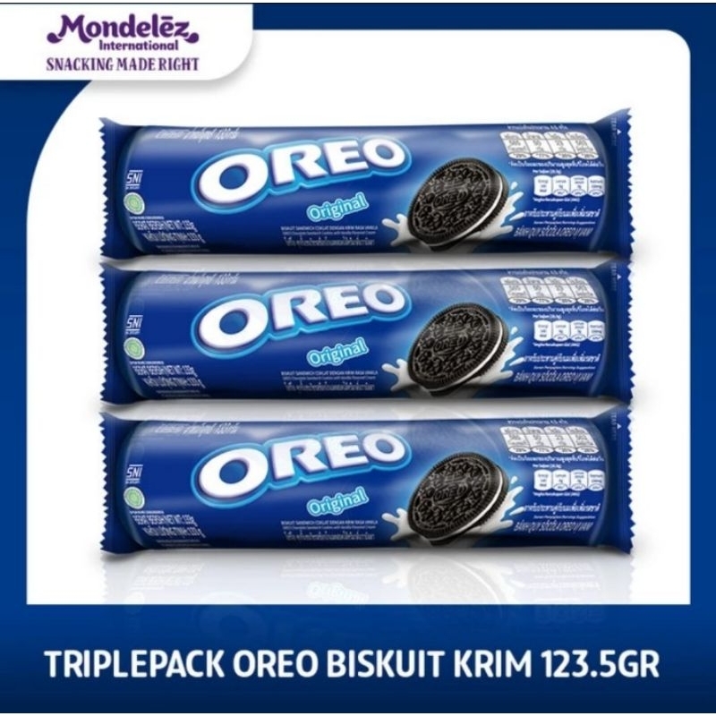 

Oreo Original Biskuit Krim Vanilla 123.5gr Paket 3 Pc