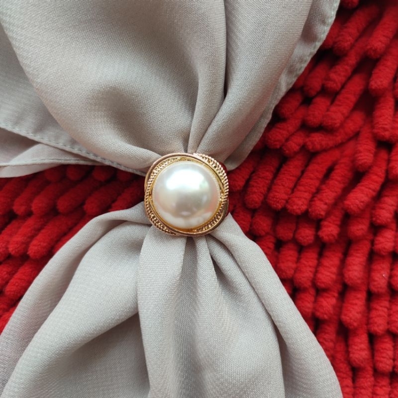 H2370 Ring Jilbab Mata Mutiara Aksesoris hijab modern kolongan jilbab kekinian