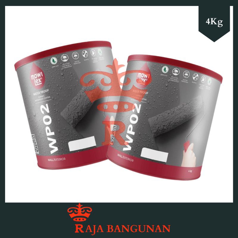 Mowilex Waterproof WP02 Cat Tembok Dinding Exterior Anti Bocor Luar Ruangan Murah Bagus 4Kg Tinting