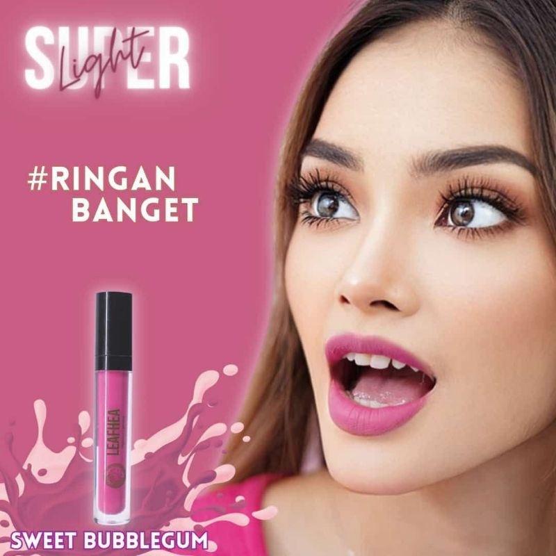 Lipstik/Lipmatte SuperLight Leafhea/LipCream Waterproof /Tahan Lama/Ringan  di Bibir