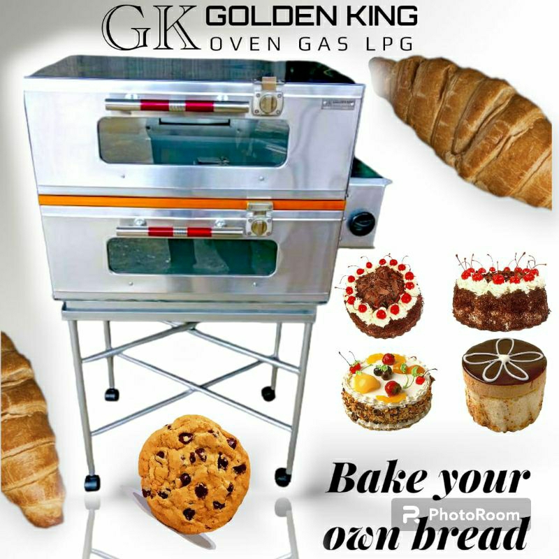 Oven Gas LPG 60 70 Golden King dengan Pemantik seperti kompor gas