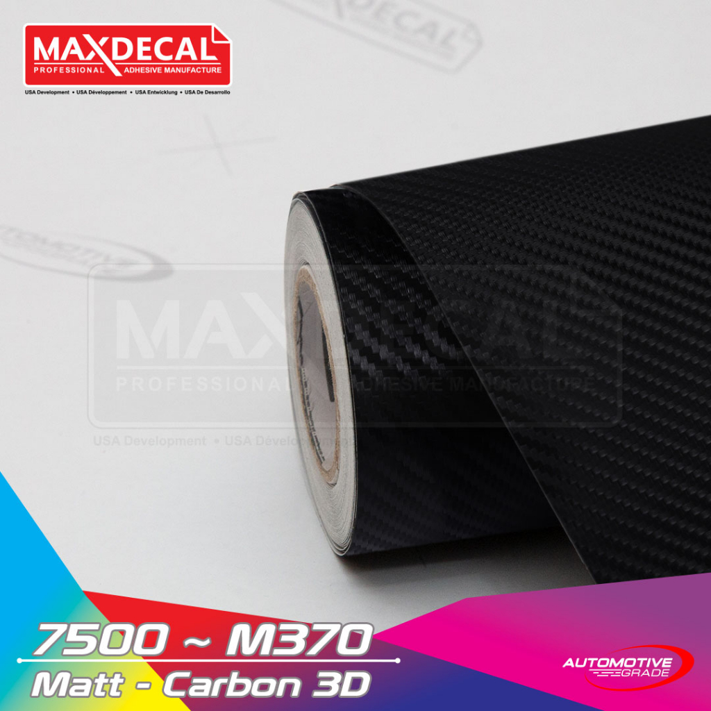 Sticker Maxdecal 7500 M370 Carbon hitam doff 3D Maxdecal permeter