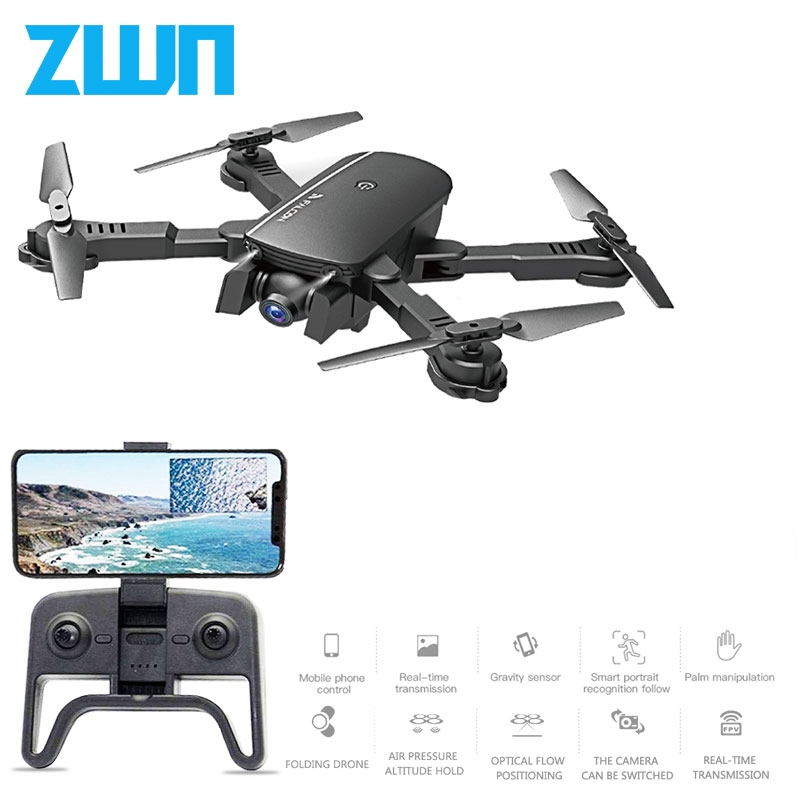 Drone ZWN Falcon Quadcopter Drone R8 WiFi FPV Dual Camera 1080p Black dengan Remot Kontrol