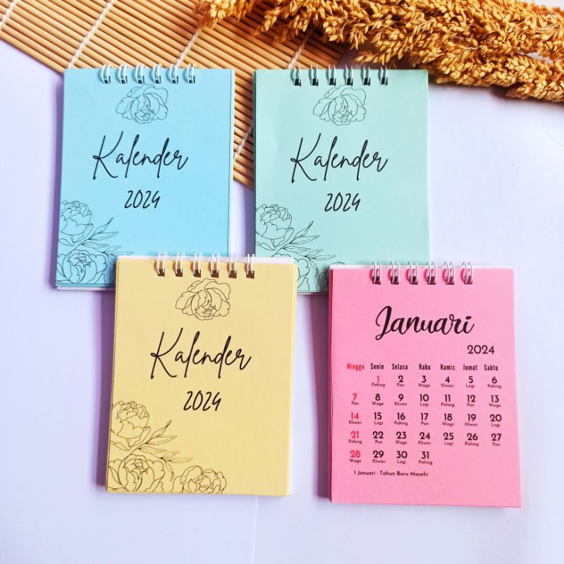 

Kalender 2026 dan 2025 mini warna pastel estetik kekinian vintage ada pasaran jawa
