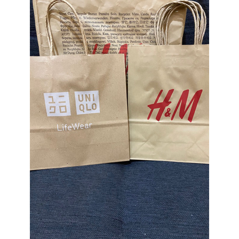 

PAPERBAG HnM UNIQLO H&M ORIGINAL STORE / kantong kertas hnm uniqlo h&m