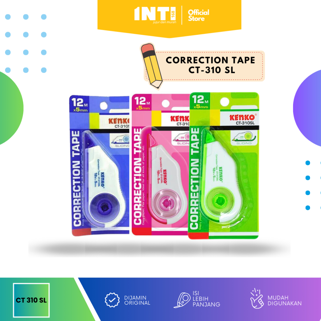 

Tipe-x Correction Tape Kenko CT-310SL 12m x 5mm - Alat Koreksi Tulisa