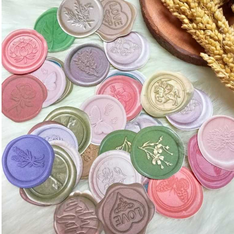 

38 pcs Sticker Segel Wax HVS Gambar Vintage Scrapbook Jurnal Stiker Pack