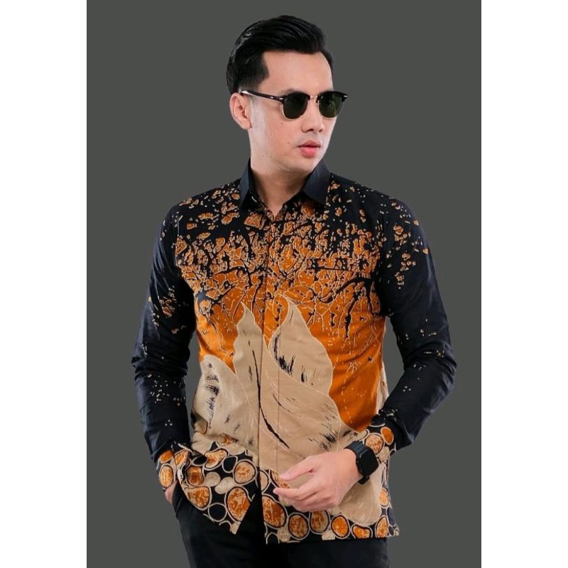 Atasan Hem Kemeja Batik Pria Full Puring Bahan Premium