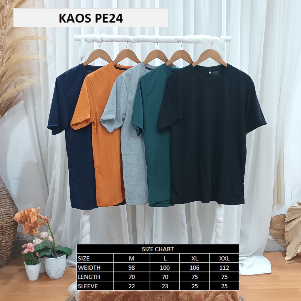 Kaos Polos PE UNISEX  S, M, L, XL, XXL / Kaos polos Pria Cowok / Kaos Polos Wanita Cewek / Kaos Oblo
