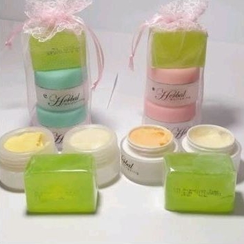 cream herbal algae ori pink hijau