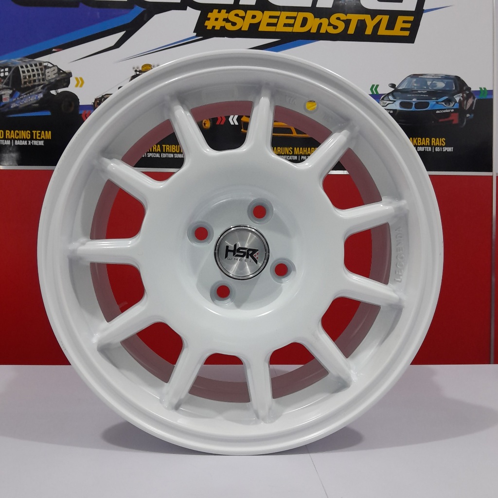 velg mobil brio agya soluna ring 15 HSR baut 4x100 warna putih jual velg ring 15 murah