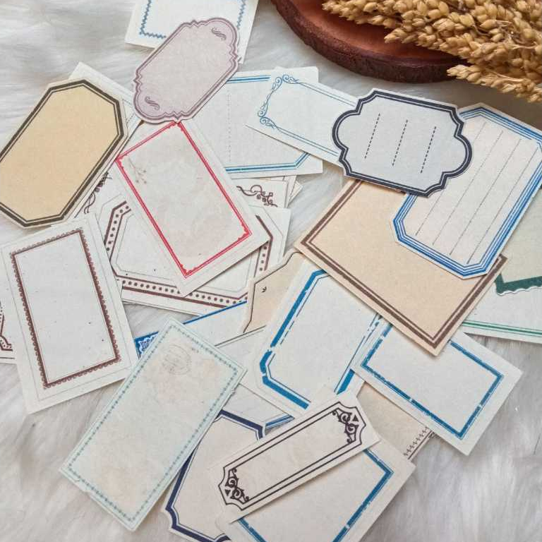 

25pcs Sticker FRAME HVS Kraft Gambar Vintage Scrapbook Jurnal Stiker Pack