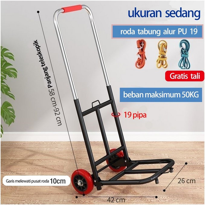 {FREEONGKIR} GAN TROLI BARANG LIPAT SERBAGUNA TROLI LIPAT GALON DAN GAS TROLY TROLEY BESI SERBAGUNA