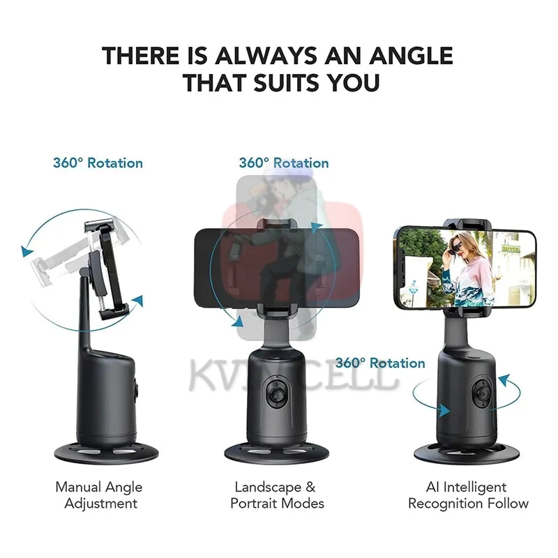 Auto Face Tracking Smart Gimbal Camera Tripod Sensor Handphone Stabilizer 360° Gesture Control Sensor Wajah Muka Pelacak P01-7