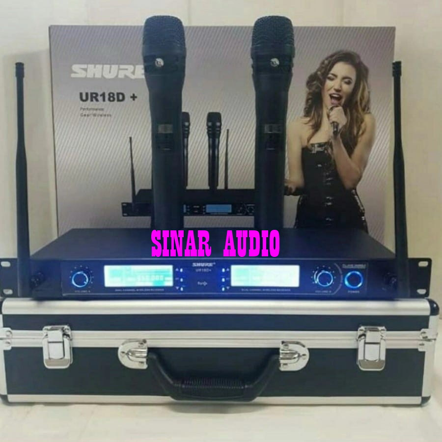 Mic Wireless UR18D+ UR18D UR 18D UHF 2 Mic Pegang Hardcase