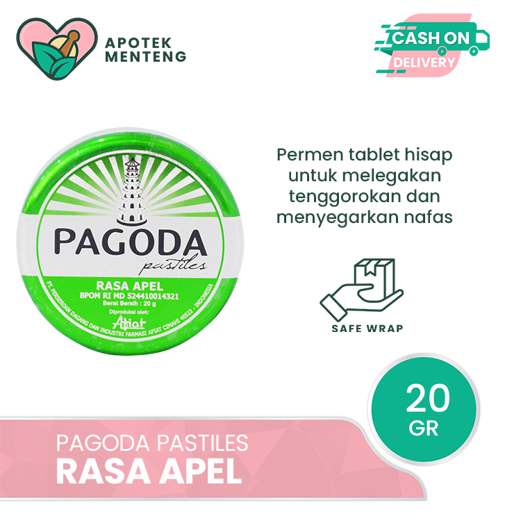 

Pagoda Pastiles Rasa Apel 20 Gram - Permen Pelega Tenggorokan