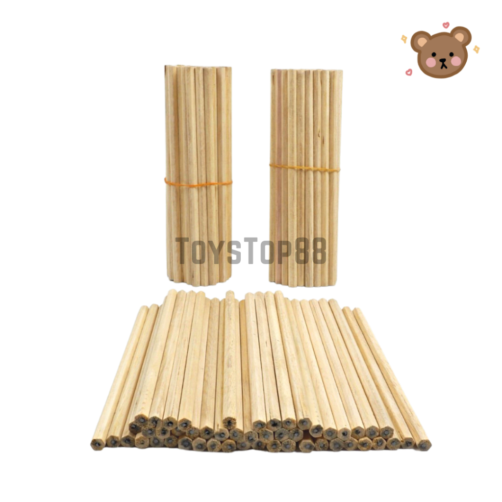 

YIN Pensil Kayu Polos 2B Murah - Pencil Souvenir Hotel Segi Enam Hexagonal Bulat Serut [1 Iket Isi