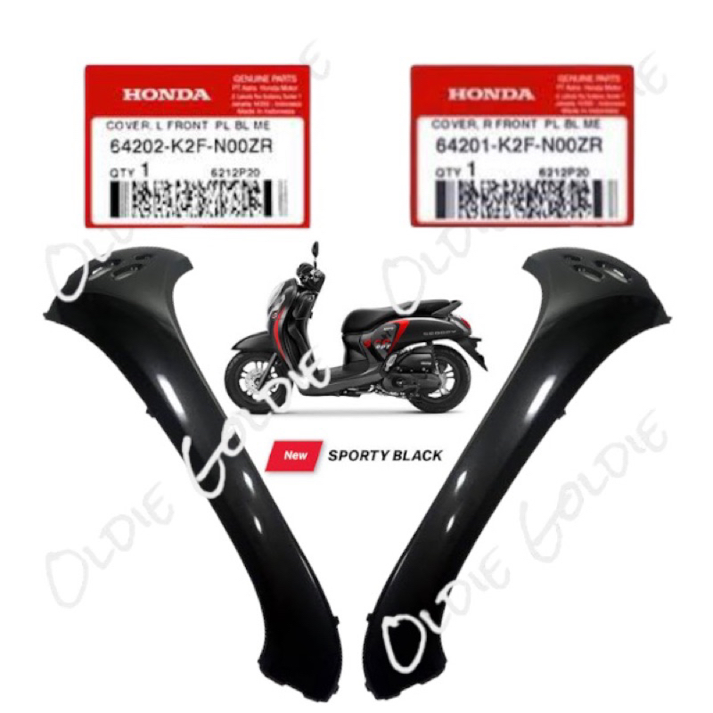 64201-K2F-N00ZR 64202-K2F-N00ZR Cover Sayap Kanan atau Kiri Scoopy eSP K2F Hitam Abu Abu
