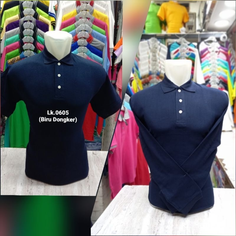 kaos kerah polo premium biru navy polos 607 pratama