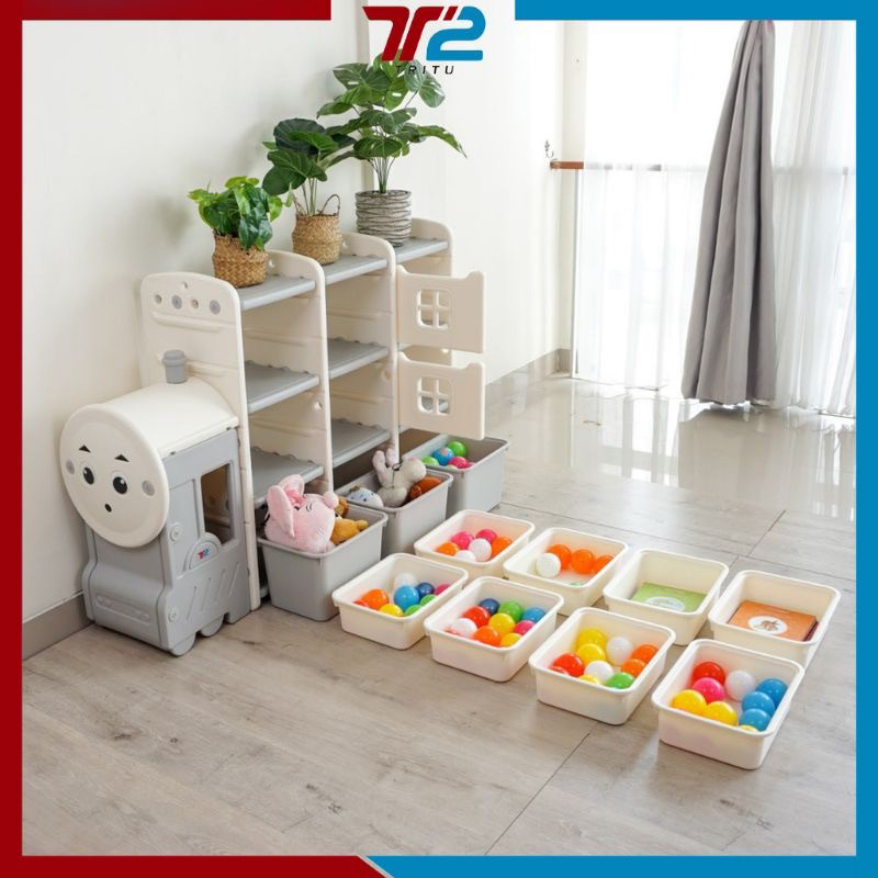 storage thomas lemari anak serbaguna/lemari mainan anak/tempat mainan anak/rak maianan tritu/rak vir