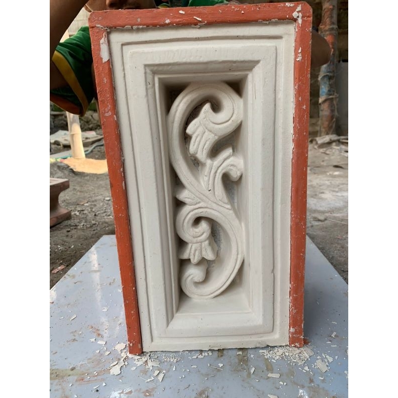 cetakan loster fiber jati ukir 17x35