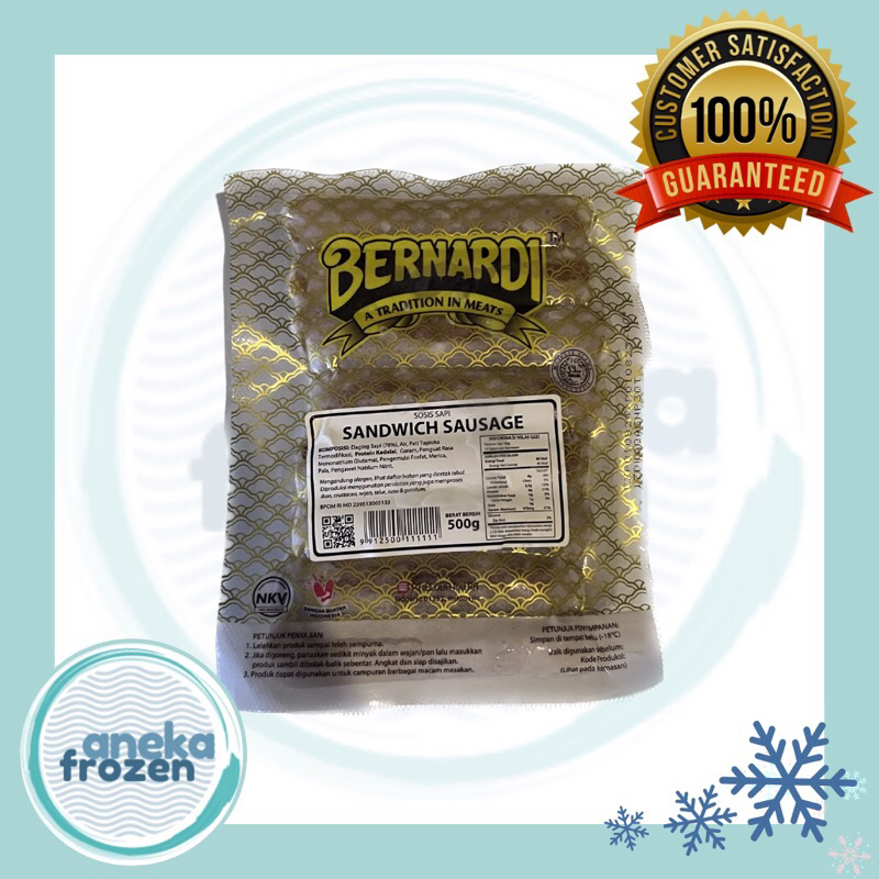 bernardi sandwich sosis 500 gram aneka frozen malang