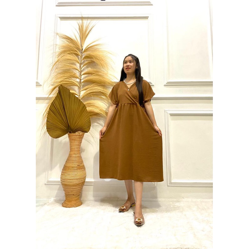 Daster kimono pendek daster crinkle polos