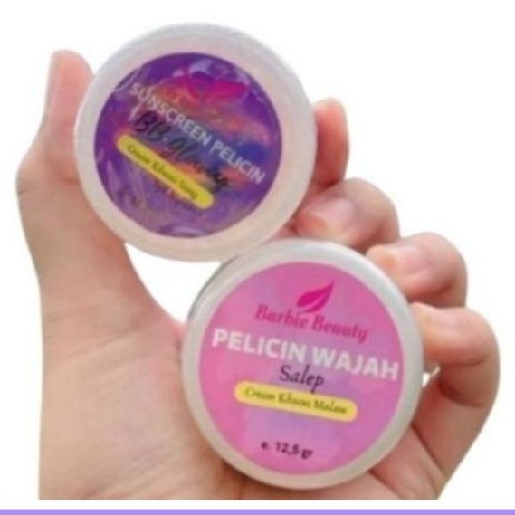 [ORI BISA SCAN] Sunscreen BB Glowing Barbie Beauty & Salep Pelicin Cream Malam Pemutih Wajah Best Se