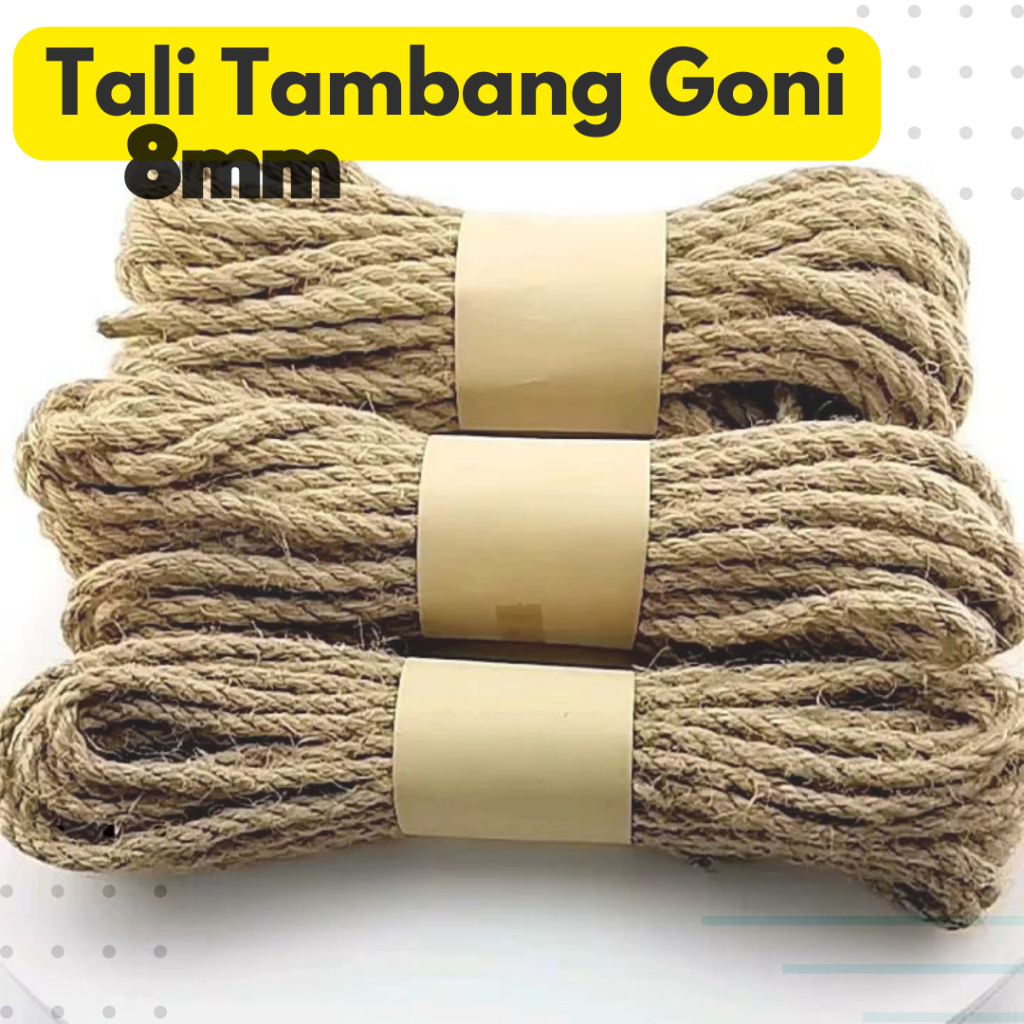 

Tali Tambang Goni Meteran 8mm Tali Garukan kucing Tali tambang goni kecil terlaris Tali Kerajinan