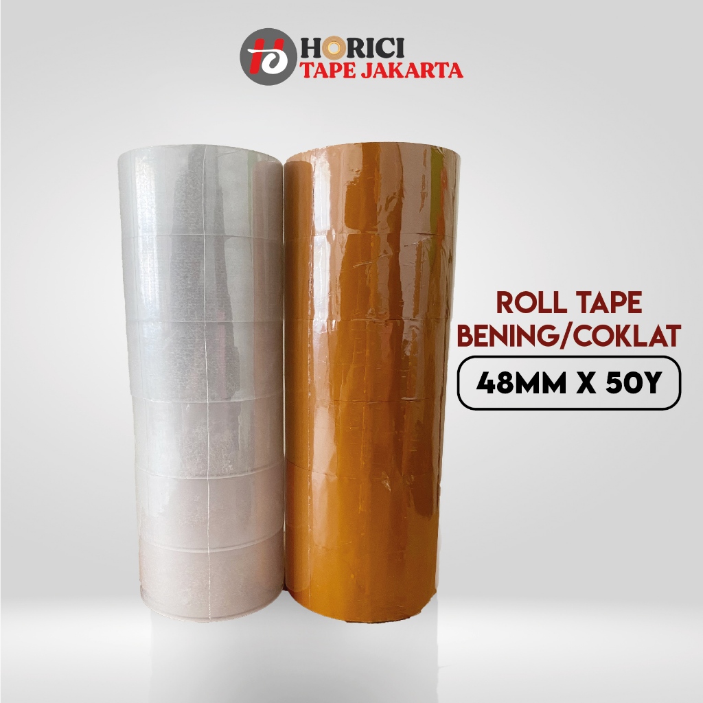 

[1 ROLL ISI 6 PCS] HORICI LAKBAN OPP BENING COKLAT 2" INCH 48MM x 50 Yard ISOLASI BENING COKLAT TERMURAH