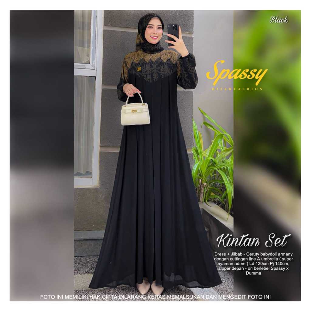 KINTAN SET GAMIS MAXY ORIGINAL BY SPASSY OFFICIAL STORE DRESS HIJAB FASHION ORI TERBARU 2023 MUSLIM 