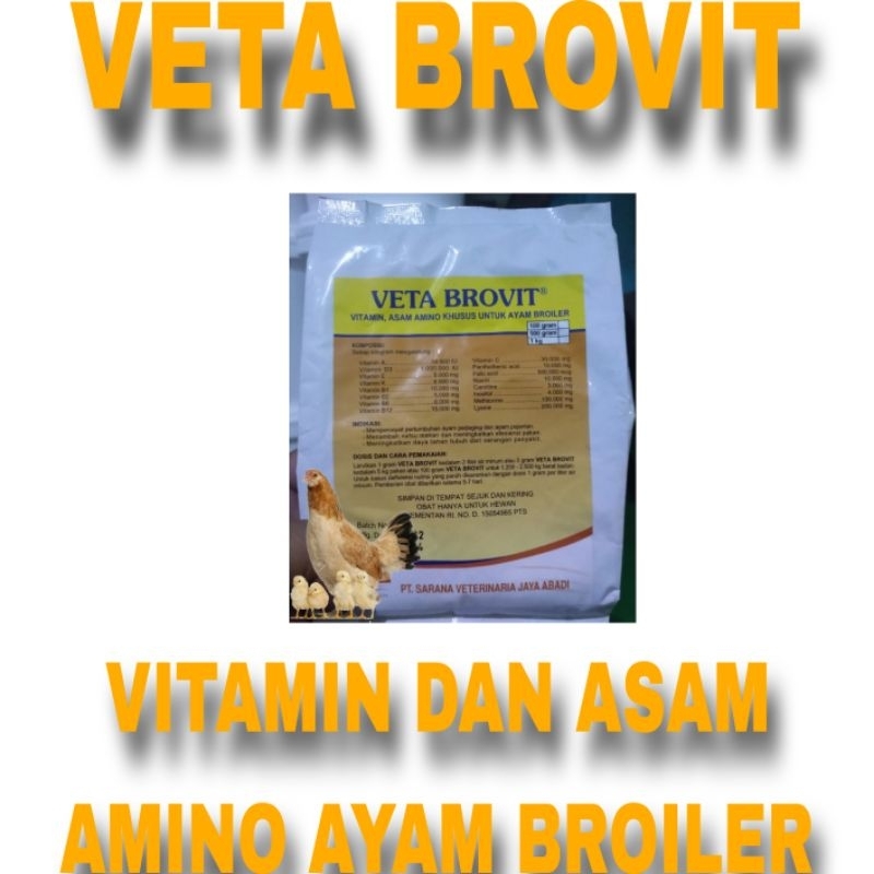 VETA BROVIT 100GR-VITAMIN AYAM- VITAMIN ASAM AMINO AYAM BROILER