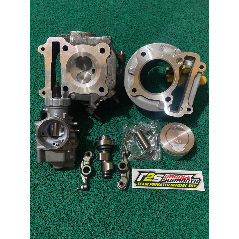 Blokkop Mio 150CC 58.5 Klep 25/22 + Cam RRA + Karbu 24/26/28