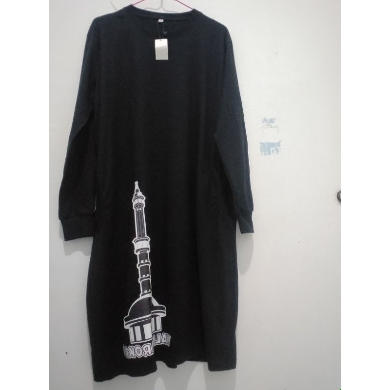 KAOS TUNIK WALIBAROKAH SIZE S COMBED 24S SAKU 2 LENGAN KERUT By ZOKAM.STORE