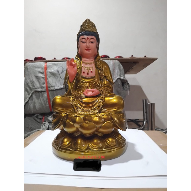 Patung Dewi Kwan im/Guan yin/kwanim/guan im emas 12in fiber
