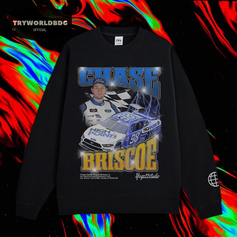 TRYWORLDBDG OFFICIAL "NASCAR" CREWNECK | SWEATER | HOODIE | CREWNECK HITAM | CREWNECK NASCAR CHASE B