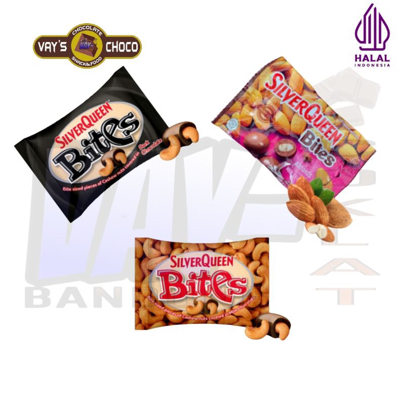 

SILVERQUEEN BITES 30GR CASHEW, ALMOND, DARK X1PCS PROMO