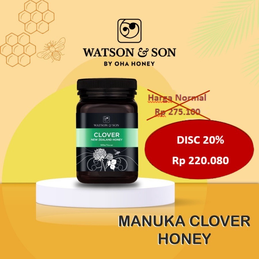 

Madu Clover Watson and Son 100% Pure (Original NZ Product) 500 Gram