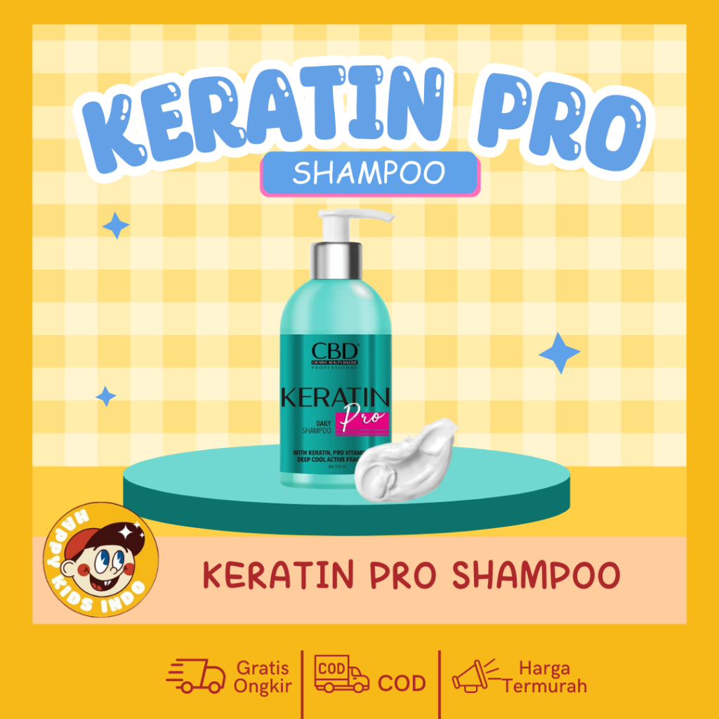 CBD SHAMPOO KERATIN PRO 250ML - SHAMPOO PERAWATAN RAMBUT RUSAK